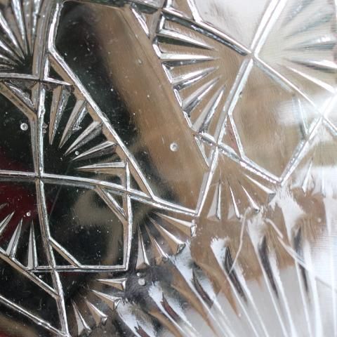 フランス製アンティークの素朴なガラスコンポート皿