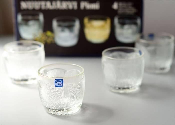 アンティークフィンランド製花模様ショットグラス