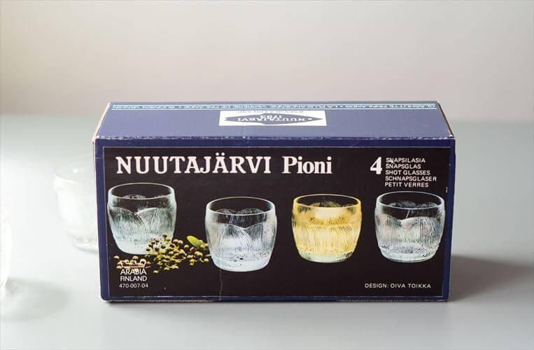 アンティークフィンランド製花模様ショットグラス