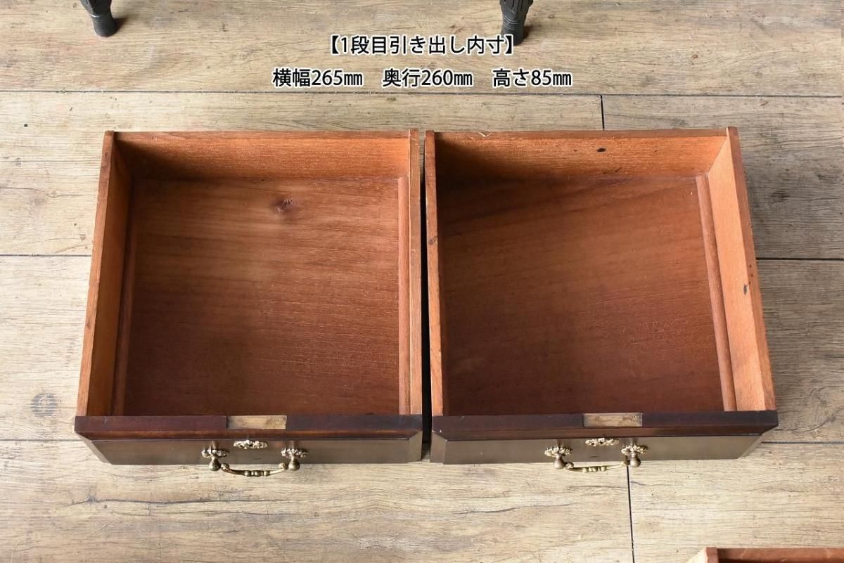 1920年代英国製アンティークテーブル｜重厚なマホガニー×ミラー