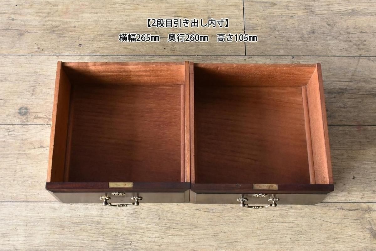 1920年代英国製アンティークテーブル｜重厚なマホガニー×ミラーバック