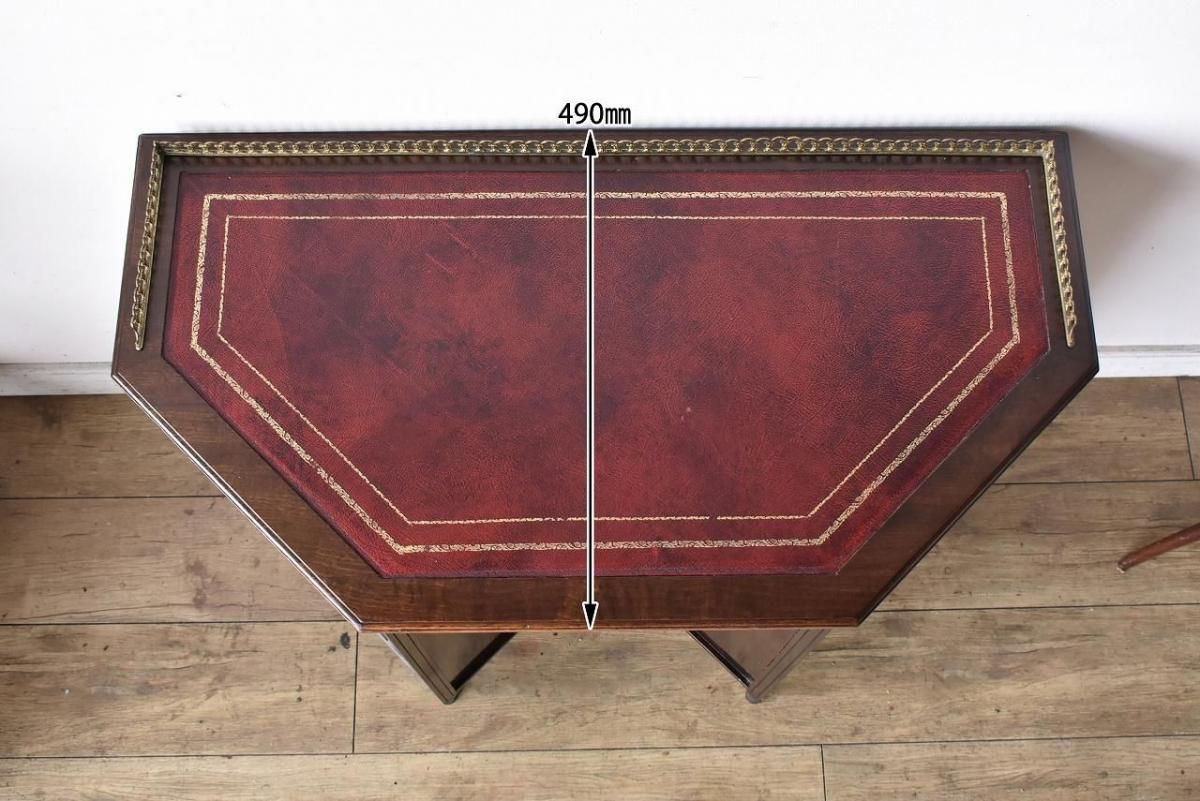 1920年代英国製アンティークテーブル｜重厚なマホガニー×ミラーバック