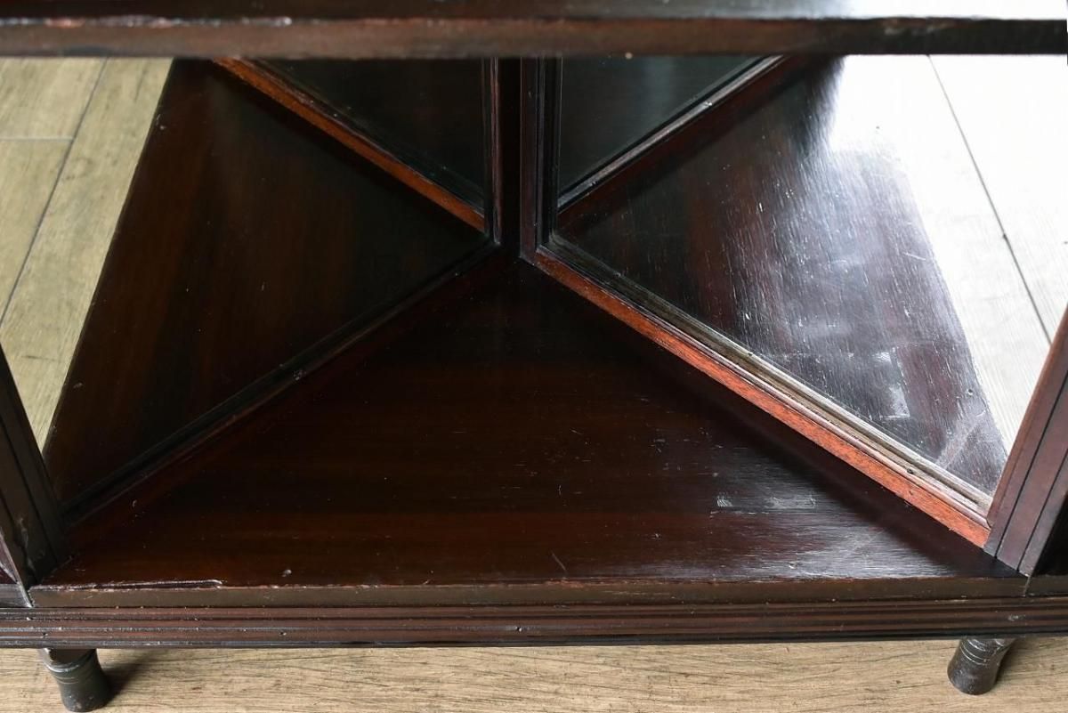 1920年代英国製アンティークテーブル｜重厚なマホガニー×ミラーバック
