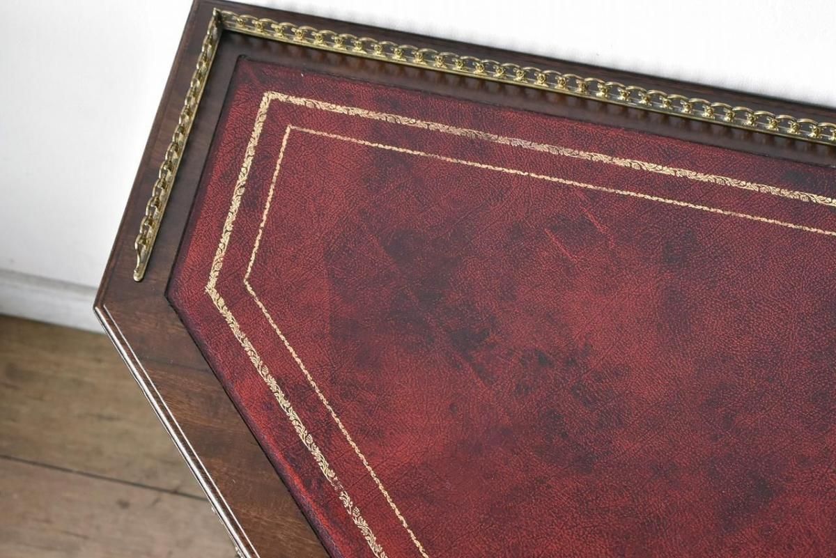 1920年代英国製アンティークテーブル｜重厚なマホガニー×ミラー