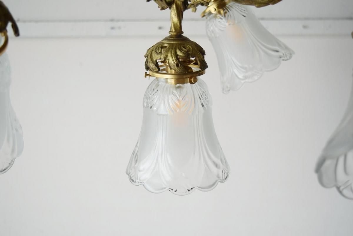 フランスアンティーク　1灯シャンデリア フランスアンティークのシャンデリア(1灯)（E26シャンデリア球