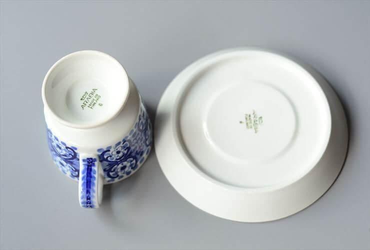 ARABIA製デミタスカップ4客フィンランド ヴィンテージARABIAデミタスカップ 鳥と花の優雅な模様