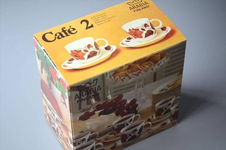 フィンランド製アンティークカップソーサー クレマチス柄2客セット