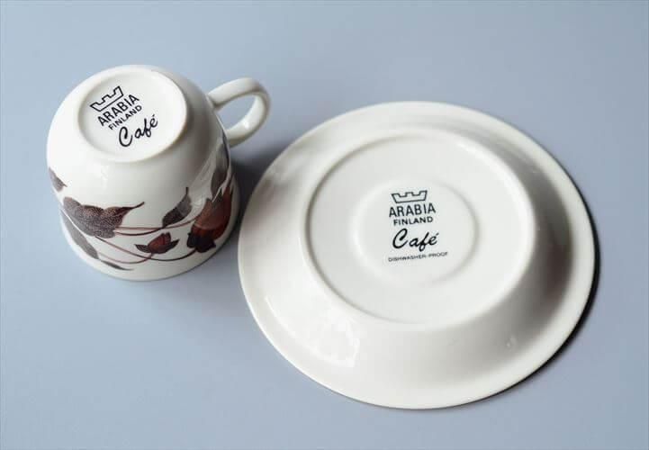 フィンランド製アンティークカップソーサー クレマチス柄2客セット