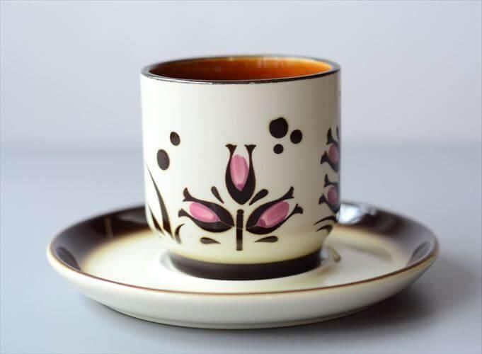 ベルギー　ヴィンテージ　BOCH　皿 2枚セット　紋章 ベルギー製アンティークすずらん柄カップソーサー