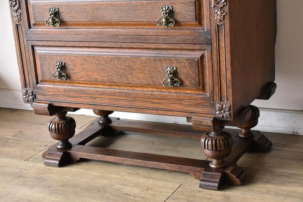 1920年代英国製ブックビューロー｜重厚なオーク材×アールデコスタイル