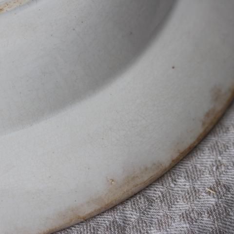 フランス製アンティーク、ピンクウィローパターンお皿