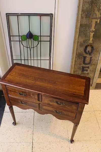 メイプル製ヴィンテージコンソールテーブル｜小ぶりな2ドロワー