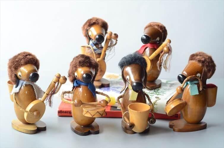 アンティーク　ミニペグドール　木製 7 Antique Peg Wooden Dolls - Instant Collection - ビスク