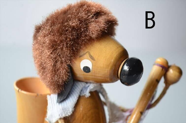 ヴィンテージドイツ製木製イヌフィギュア 音楽の楽しい癒し