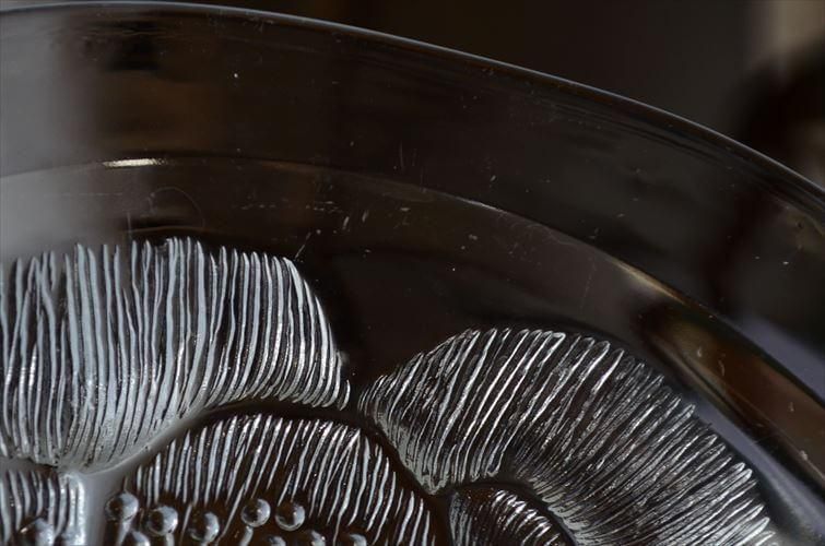 フィンランド製ヴィンテージ芍薬模様ガラスプレート