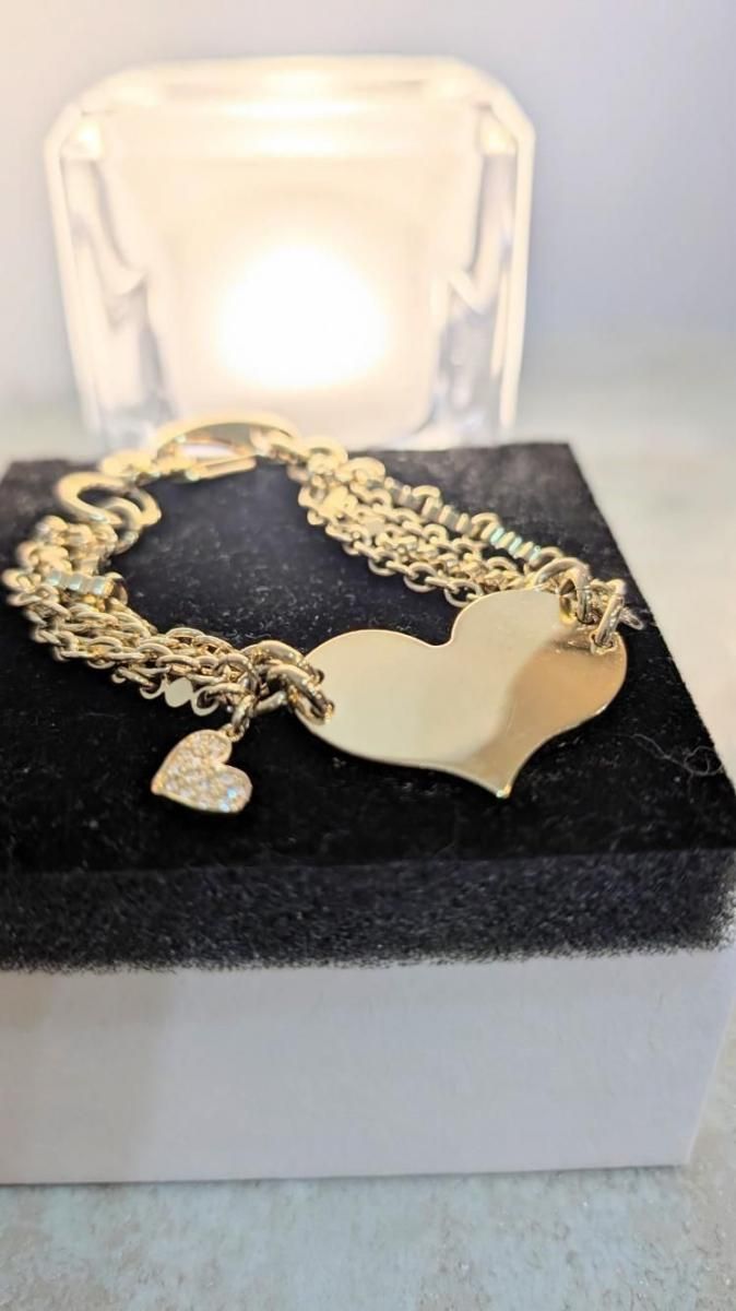 英国ヴィンテージfollifolliハートチャームブレスレット