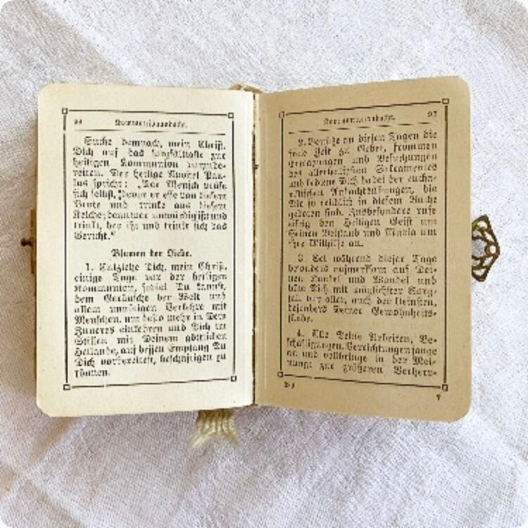 フランス直輸入の美しい聖書モチーフ 小ぶりなアンティークブック