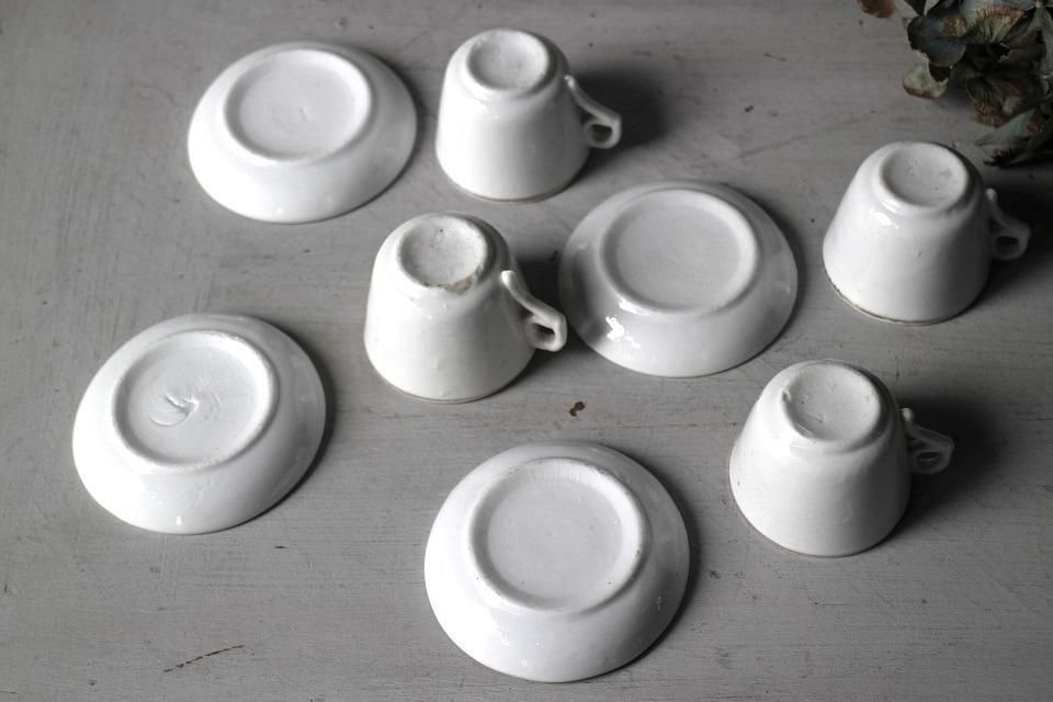 フランス製アンティークポーセリンカップ＆ソーサー