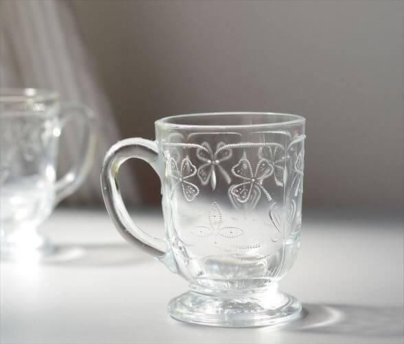 【アンティーク】青白グラデーション ガラスカップ アンティーク】青白グラデーション ガラスカップ