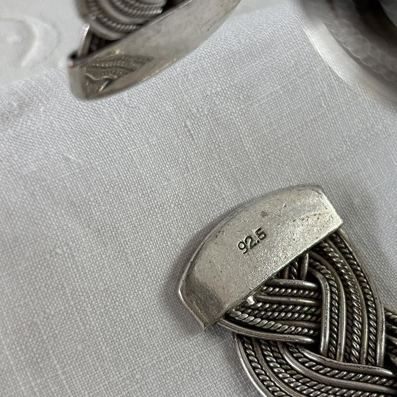 シルバー925縄編みバングル