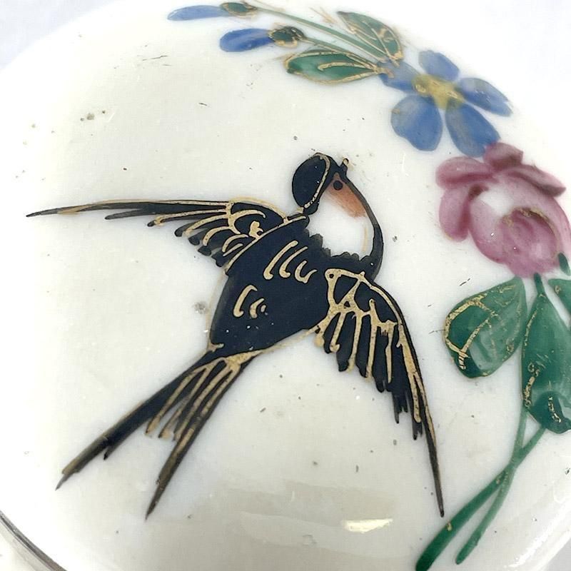 リモージュ野鳥柄陶器小物入れ