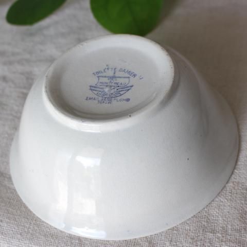 フランス製クレイルモントローの素朴なアンティークボウル