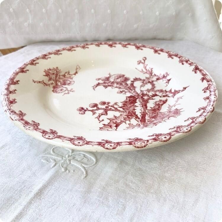 レア⭐️フランス ジアン あざみ柄 CHARDONS ラヴィエ アンティーク食器 レア⭐️フランス ジアン あざみ柄 CHARDONS ラヴィエ