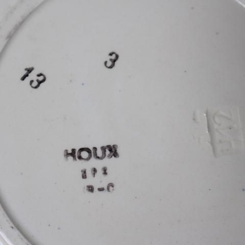 フランス製ヴィンテージ、ヒイラギ模様スーププレート3枚