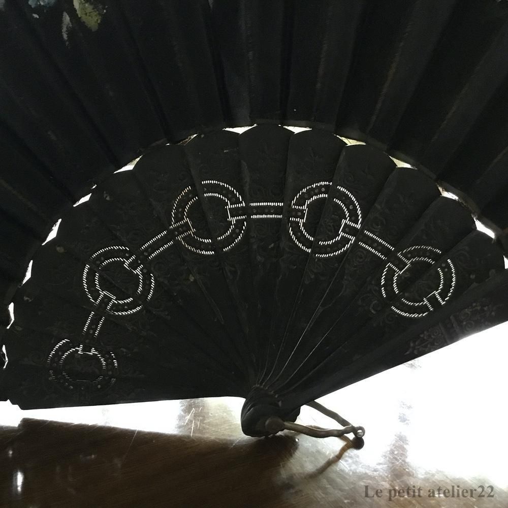 フランスアンティーク 扇を持つ少女のクロモス フランスアンティーク 扇を持つ少女のクロモス