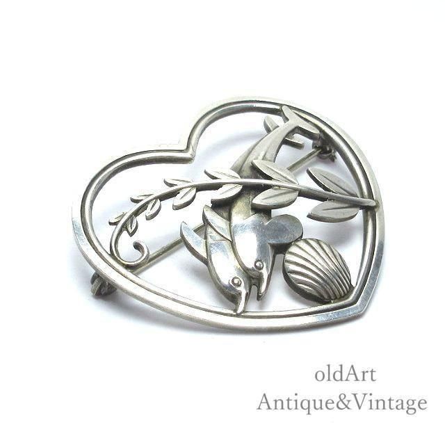 デンマーク製アンティークジョージジェンセンイルカブローチ