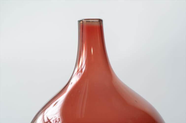 ヴィンテージ イタリア製 花瓶 フラワーベース レッド 一輪挿し ビンテージ Vintage red marble glass flower vase/ビンテージ レッド