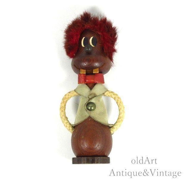 希少な北欧ヴィンテージ木製人形オブジェ1960年代デンマーク製