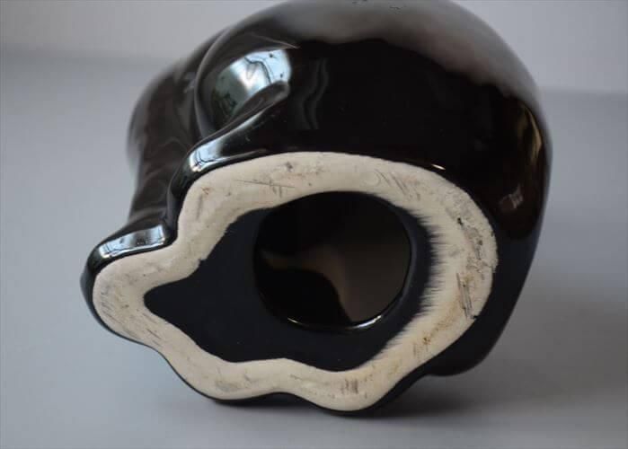 ビンテージ ストーリーテラー プエブロ族 インディアン 陶磁器 ハンドメイド フランス製ヴィンテージ陶器の黒猫オブジェ存在感あり