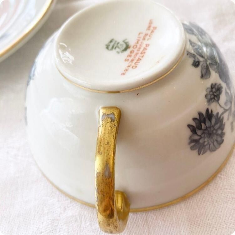 Limoges リモージュ ラヴィエとカップのセット　フランスヴィンテージ フランス製リモージュの上品なカップ＆ソーサーセット
