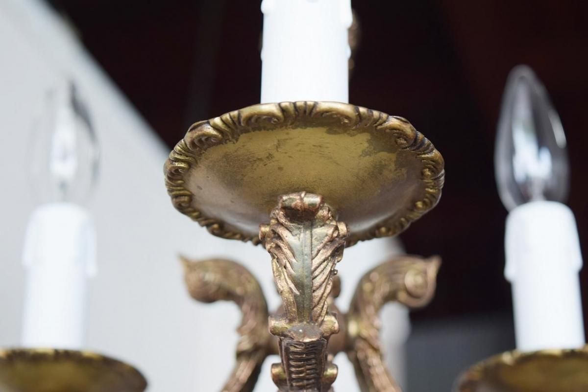 繊細な装飾が施された華やかな3灯式シャンデリア【sy444】