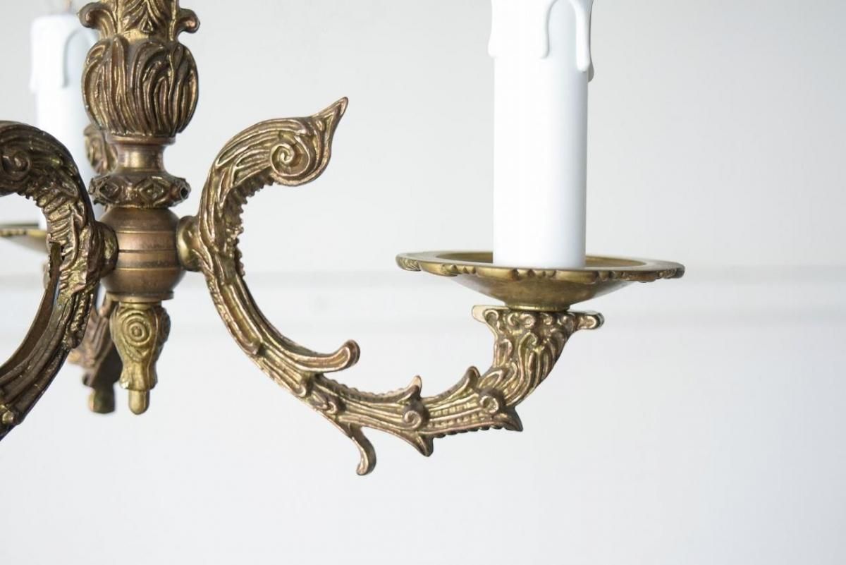 繊細な装飾が施された華やかな3灯式シャンデリア【sy444】