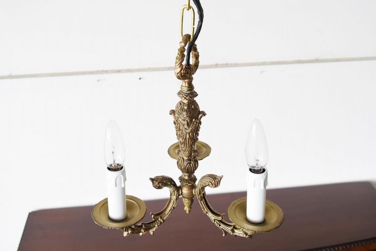 【即購入歓迎】クラシックシャンデリア 3灯 ガラス　要電気工事 即購入歓迎】クラシックシャンデリア 3灯 ガラス 要電気工事 即購入