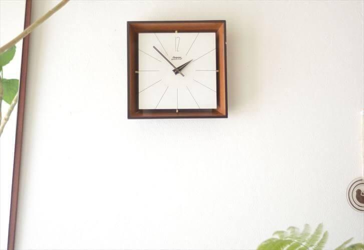 ドイツ製 Dugena ミッドセンチュリー 木製壁時計 商品名:マルメの