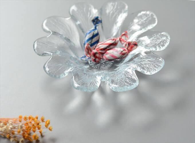 レア　ホルムガード　ヴィンテージ　キャンドルホルダー 北欧 Holmegaard ガラス フラワーボウル 華やかな花形キャンドル