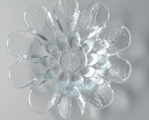 北欧 Holmegaard ガラス フラワーボウル 華やかな花形キャンドル