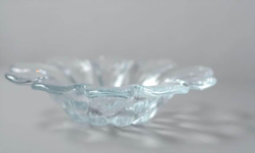 北欧 Holmegaard ガラス フラワーボウル 華やかな花形キャンドルホルダー