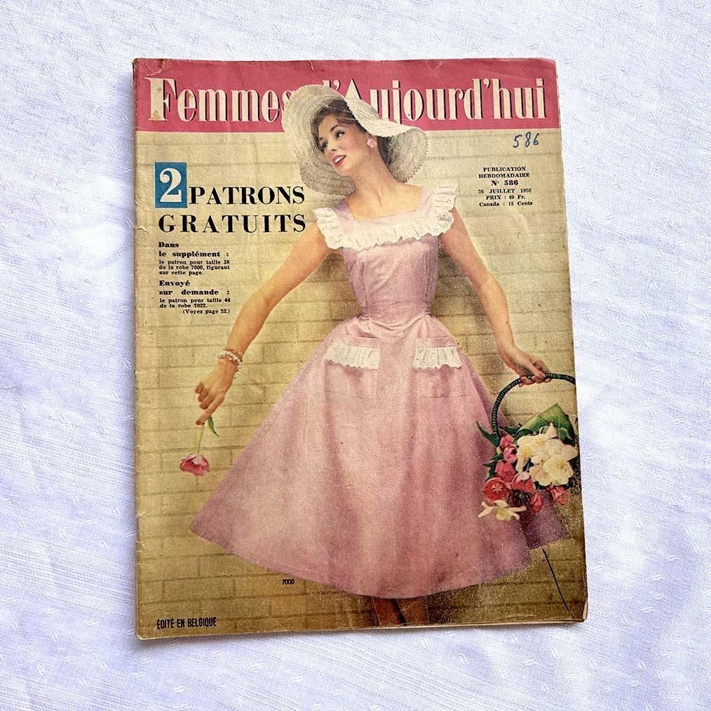 1950年代 フランス古本 婦人雑誌 ファッション趣味 満載のイラスト
