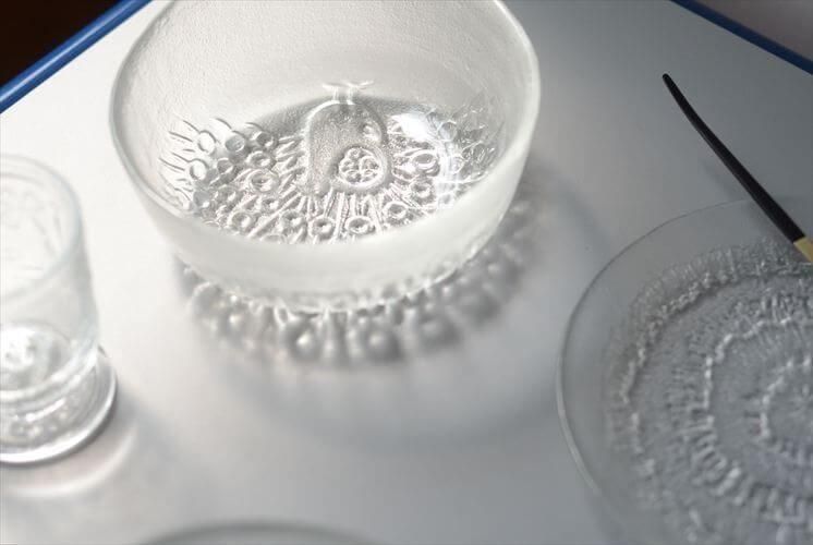 北欧ヴィンテージ Humppila孔雀ガラスボウル14cm