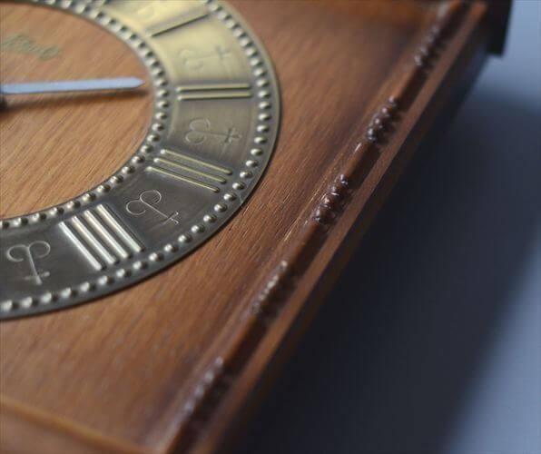 ドイツ製Schatz木製真鍮ヴィンテージ壁掛け時計