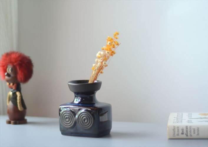 北欧デザイン SOHOLM花瓶 ネイビー Einar Johansen一輪挿し