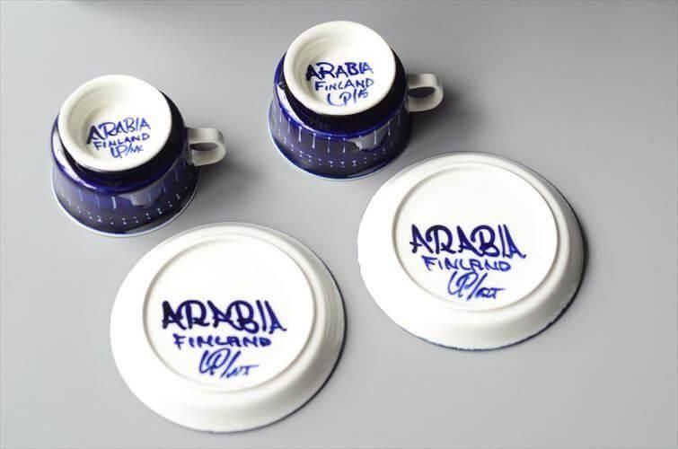 フィンランドARABIAバレンシアデミタスカップセット美品