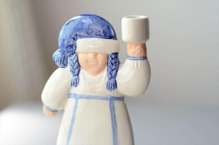 リサラーソン作 ヴィンテージサンタ奥さんキャンドルスタンド