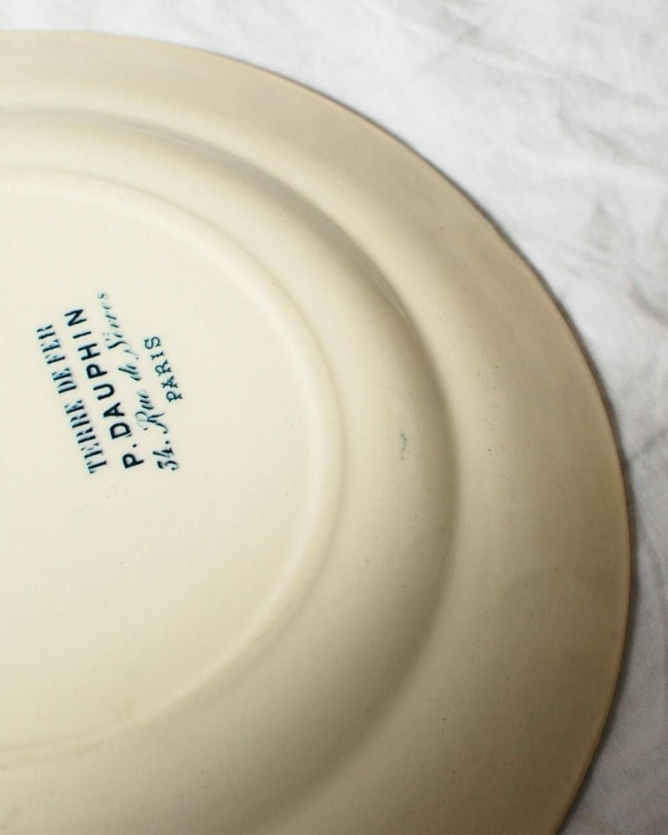 フランス　アンティーク　プレート　terre de fer 天使　皿　ブロカント フランス アンティーク プレート terre de fer 天使 皿