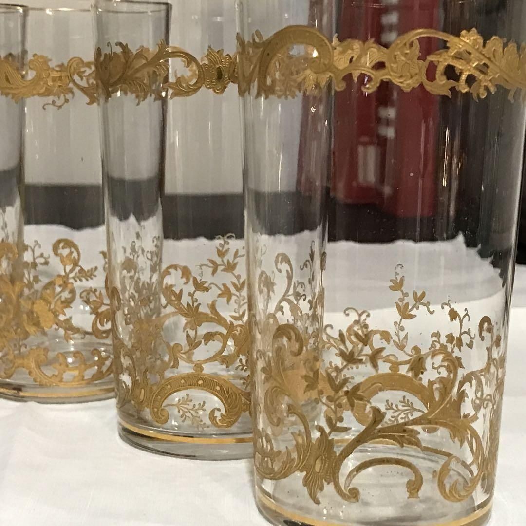 豪華な金彩オールドサンルイミカドクリスタルタンブラー5個