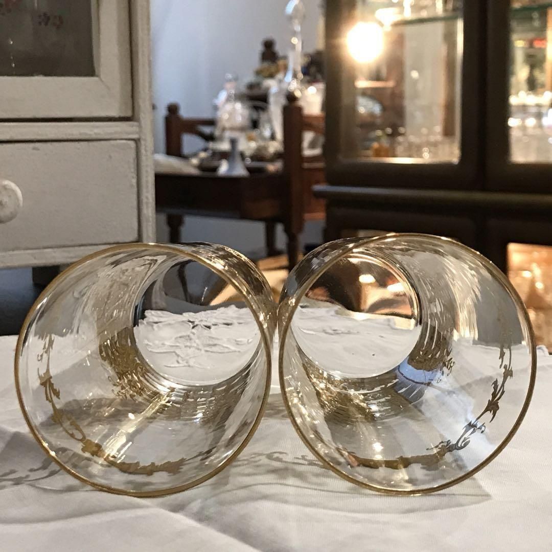 希少♡オールドサンルイSt Louisボンボニエール菓子器☆金彩装飾☆100年前 アンティーク希少なフランス製サンルイ菓子器 金彩装飾の優雅な